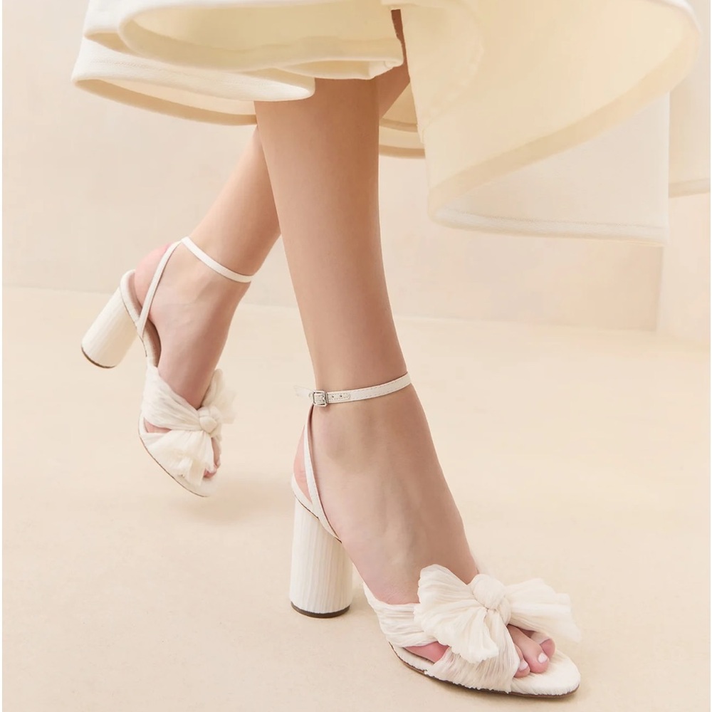 Loeffler Randall Camellia Pearl Pleated Bow Heel 9